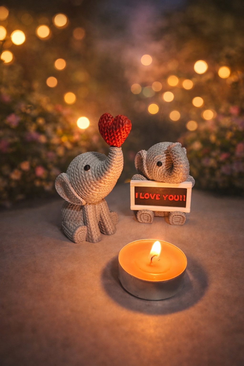 İkili Fil Seti – Kalpli &amp; Kişiye Özel