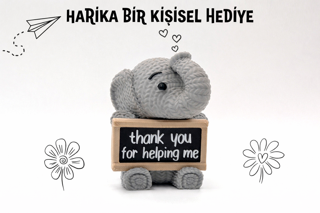 İkili Fil Seti – Kalpli &amp; Kişiye Özel