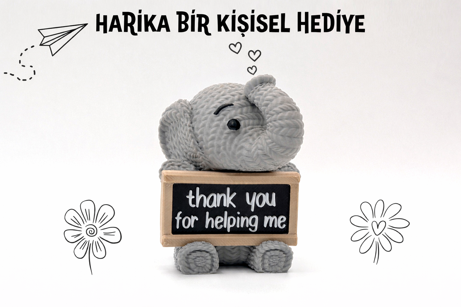 İkili Fil Seti – Kalpli &amp; Kişiye Özel